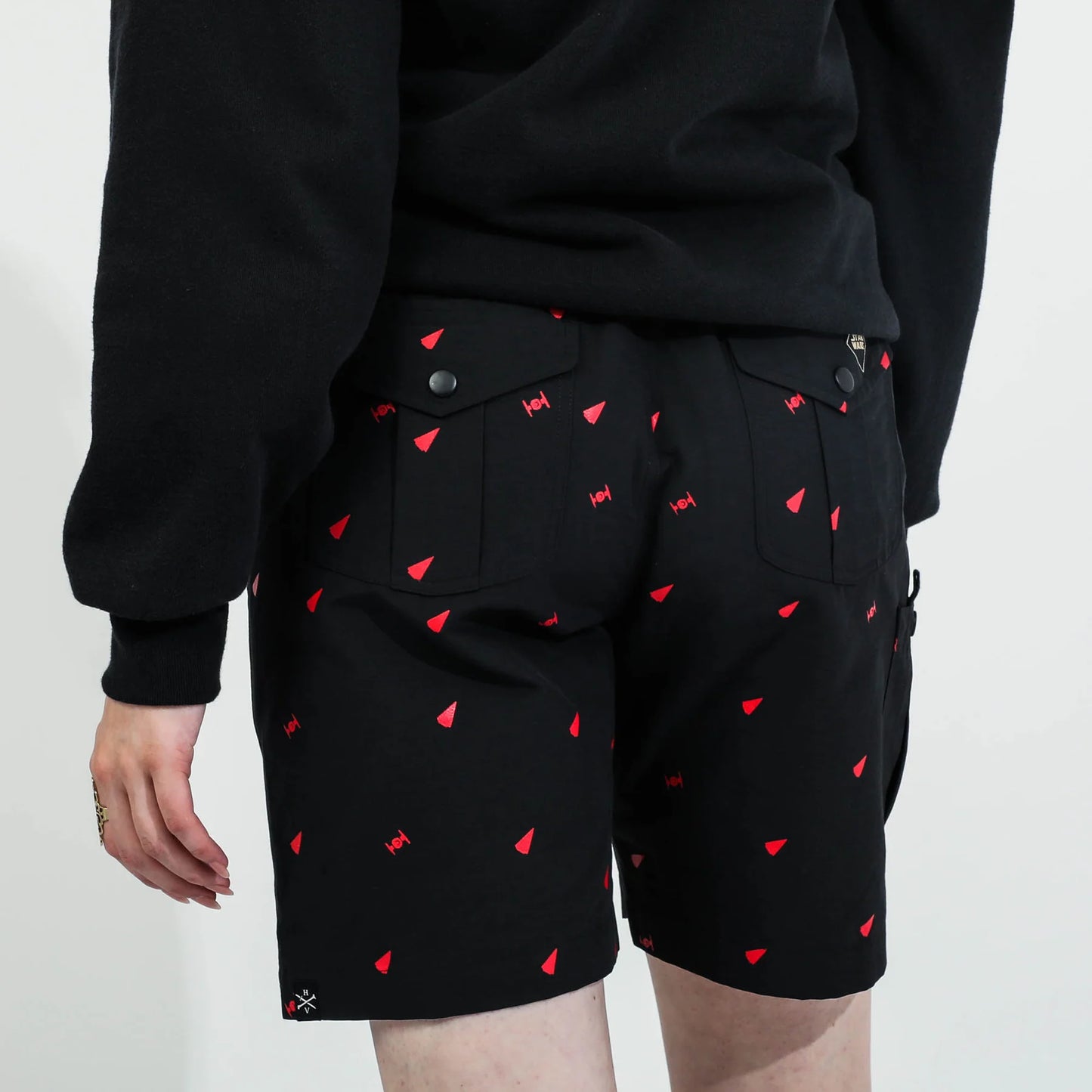 Imperial Tie Fighter Black Belted Cargo Shorts
